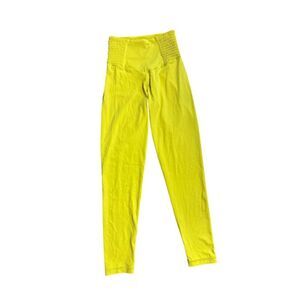 Aerie OFFLINE Smocked High Waist Leggings Yellow Petites S Activewear